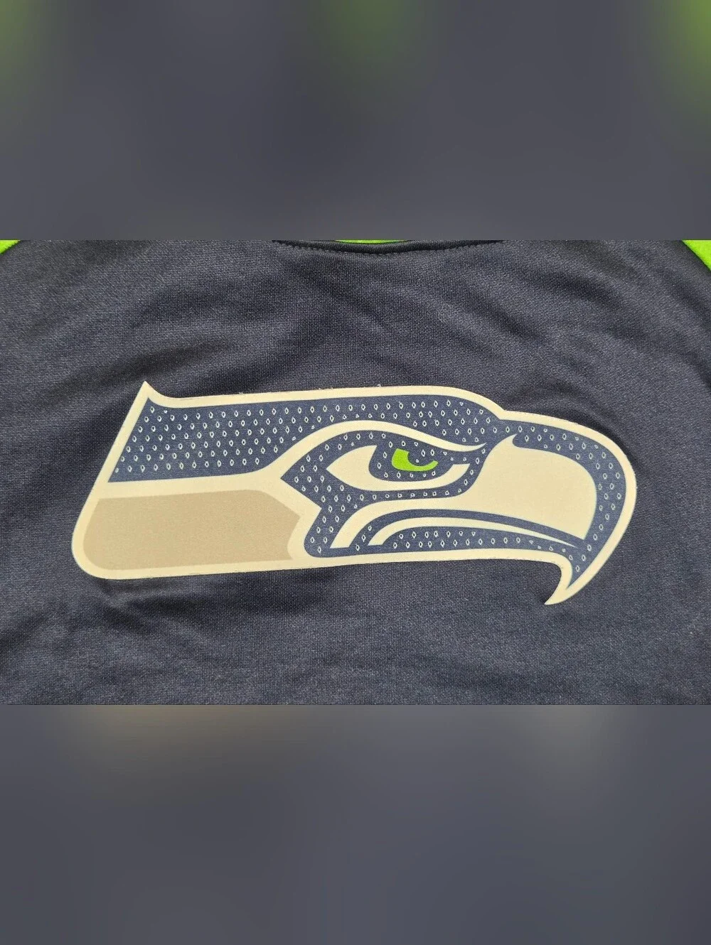 NFL Seahawks Hoodie Youth Medium 5/6 Navy Neon Green Logo Sweatshirt Kids Boys